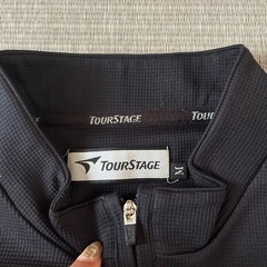 TOURSTAGE 黒ストライプ ポロシャツ M ゴルフの画像