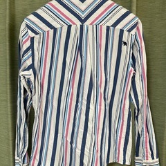 GOTCHA ガッチャ 通年 ロゴ刺繍 長袖 ストライプ シャツ サイズM メンズ 長袖シャツ ストライプ 長袖 ホワイト　ブルーの画像