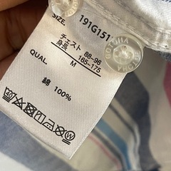 GOTCHA ガッチャ 通年 ロゴ刺繍 長袖 ストライプ シャツ サイズM メンズ 長袖シャツ ストライプ 長袖 ホワイト　ブルーの画像