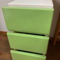 3段プラスチックチェスト（グリーン）美品の画像