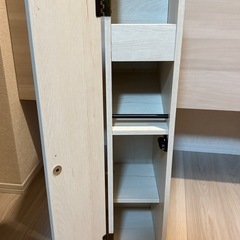 【未使用完成品】ニトリ　トイレ収納(トゥール ホワイトウォッシュ)の画像