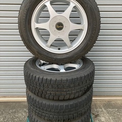 No.172スタットレスタイヤ195/65/15 5H PCD100と114.3 アルミホイール付4本セットの画像