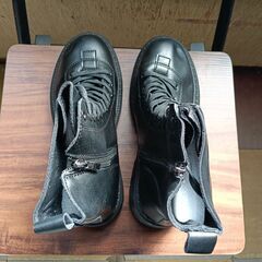 新品 24.5cm レディース ブーツ ブラック 厚底 シューズ サイドゴア 識別番号:【B162-Z】の画像