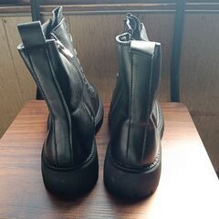 新品 24.5cm レディース ブーツ ブラック 厚底 シューズ サイドゴア 識別番号:【B162-Z】の画像