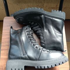 新品 24.5cm レディース ブーツ ブラック 厚底 シューズ サイドゴア 識別番号:【B162-Z】の画像