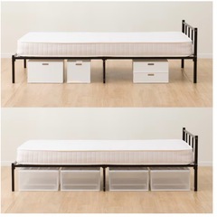 シングルパイプベッド　ブラックの画像