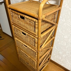 ラタン家具　籐家具　引き出し　収納の画像