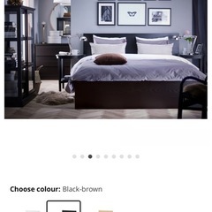 クイーンサイズ ブラックベッドフレーム < IKEA MALM >の画像