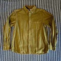 【無印良品】 長袖コットンシャツ Lサイズ 2枚セット（オリーブ／ブラウン）の画像
