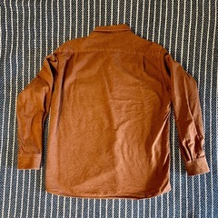 【無印良品】 長袖コットンシャツ Lサイズ 2枚セット（オリーブ／ブラウン）の画像