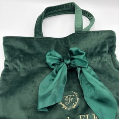 メゾンドフルール ベロア調 トートバッグ グリーンの画像
