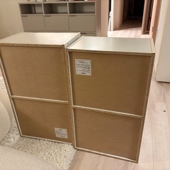 カラーボックス　ホワイト　2個セットの画像