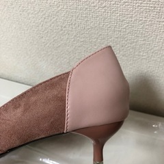 バイカラーパンプス ピンク Sサイズの画像