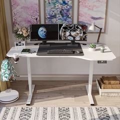 【即日】Alebert 昇降デスク 160cm（ホワイト）の画像