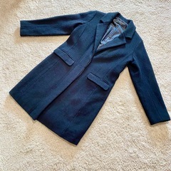 BEAMS LIGHTS ハリスツイード チェスターコート黒 M ウール100%の画像