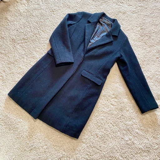 BEAMS LIGHTS ハリスツイード チェスターコート黒 M ウール100%