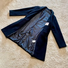 BEAMS LIGHTS ハリスツイード チェスターコート黒 M ウール100%の画像