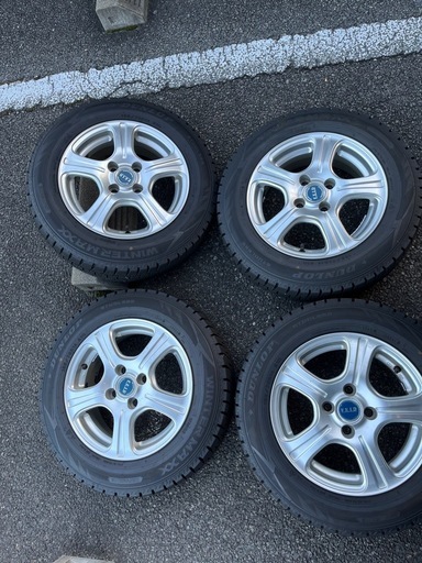 165 70r14 スタッドレス ホイールセット ダンロップ 2024年製　バリ山