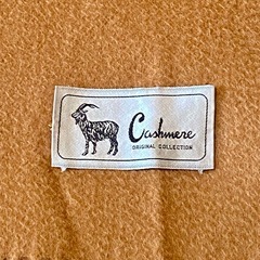 カシミヤタッチ マフラー キャメル 無地 男女兼用の画像