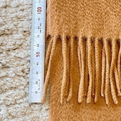 カシミヤタッチ マフラー キャメル 無地 男女兼用の画像