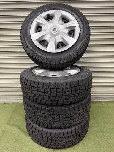 最終値下げ！DUNLOPスタッドレスWM02イボ付き15インチ鉄ホイール付き4本セット