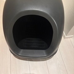 デオトイレ 猫用トイレ 本体セット フード付き グレーの画像