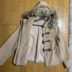 ファー付きショート丈ダッフルコート ベージュ
の画像