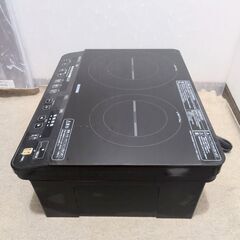 🍎アイリスオーヤマ 2口 IHクッキングヒーター 脚付き IHK-W12SP-Bの画像