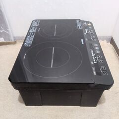 🍎アイリスオーヤマ 2口 IHクッキングヒーター 脚付き IHK-W12SP-Bの画像