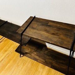 キャンプ用の特注ギアラック（木×鉄）の画像