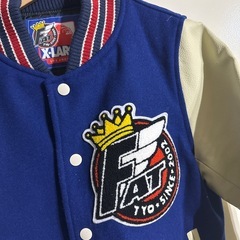 FAT x X LARGE 袖革メルトンスタジャン Mの画像