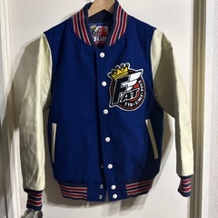 FAT x X LARGE 袖革メルトンスタジャン Mの画像