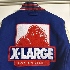 FAT x X LARGE 袖革メルトンスタジャン Mの画像