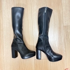 ランダ　RANDA 晴雨兼用 ストレッチ ラウンドトゥストームロングブーツの画像