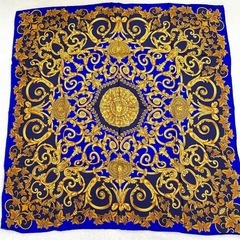 Versace スカーフシルク100% メドューサ メデューサ ネイビーゴールドの画像