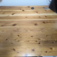 【一枚天板の昇降デスク】かなでもの 天然杉デスク 140cm×80cmの画像