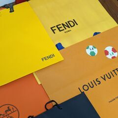 ブランド 紙袋 ショッパー エルメス ルイヴィトン フェンディ サンローラン ロエベ ラルフローレン等 セットの画像