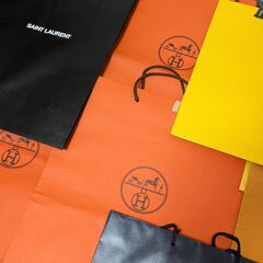 ブランド 紙袋 ショッパー エルメス ルイヴィトン フェンディ サンローラン ロエベ ラルフローレン等 セットの画像
