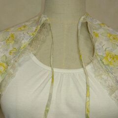 つけえり　付け襟　イエロー×花の画像