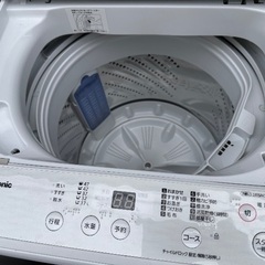 🟧洗濯機番号30 Panasonic 2019年製 【多機能5kg】 大阪府内全域配達無料 設置動作確認込み 保管場所での引取は値引きしますの画像