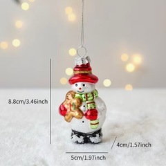 クリスマスガラスオーナメント 雪だるまの画像