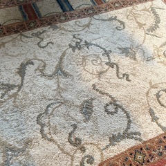 ラグ　オレンジ　ベージュ　リビング用の画像