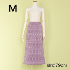 未使用　ロングスカート　ピンク　M　総柄　スリット　ボトムス　タイト　ラレイアの画像