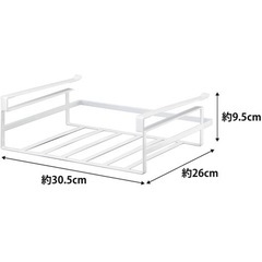 tower 山崎実業(Yamazaki) 戸棚下収納ラック L ホワイトの画像