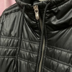 adidas アディダス ダウンジャケット 黒 ブラック ジップアップ ジャンパー アウター L 中綿ジャケット スリムジャケットの画像