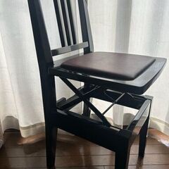 自宅（足立区）引き取り　背もたれ　ヤマハピアノ　椅子　高さ調整機構付き　座の部分：横３９×奥行３８×高さ４３から５５（高さ調整可能）ｃｍの画像