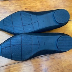 ポインテッドトゥ フラットシューズ パンプス ブラック 23cm の画像