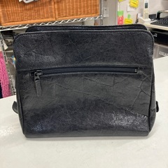 H2511-587 ブラックレザー　ハンドバッグJRA公認　キズ汚れ有りの画像