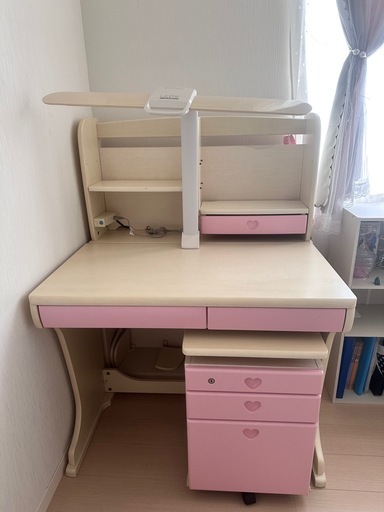 勉強机  ピンク色