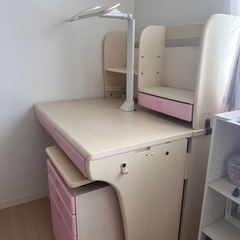 勉強机  ピンク色の画像